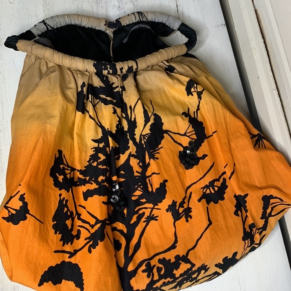 𝅺T22 Madison Paige II Fall Midi Dress Orange Black Ombre with tree shadow - Picture 11 of 13